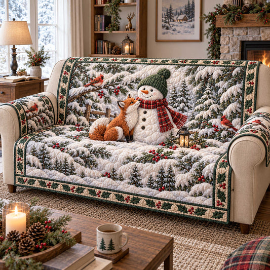 Snowy Pines Quilted Sofa Cover SN0TD562