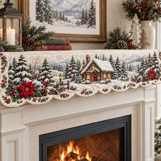 Snowy Retreat Quilted Mantel Scarf SN0TV277
