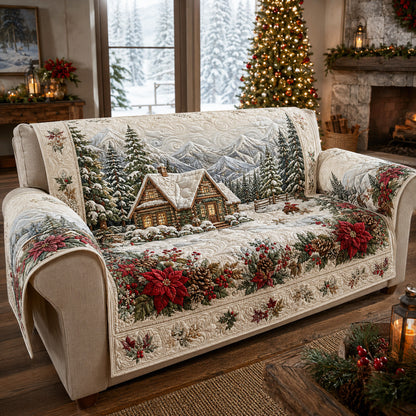 Snowy Retreat Quilted Sofa Cover SN0TV293