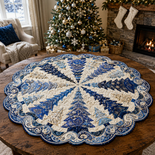 Snowy Star Custom Shape Quilted Table Topper SN0TV111