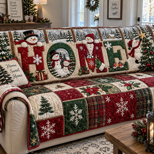 Snowy Welcome Quilted Sofa Cover SN0PT1125