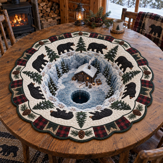 Snowy Wilderness Custom Shape Quilted Table Topper SN0TV706