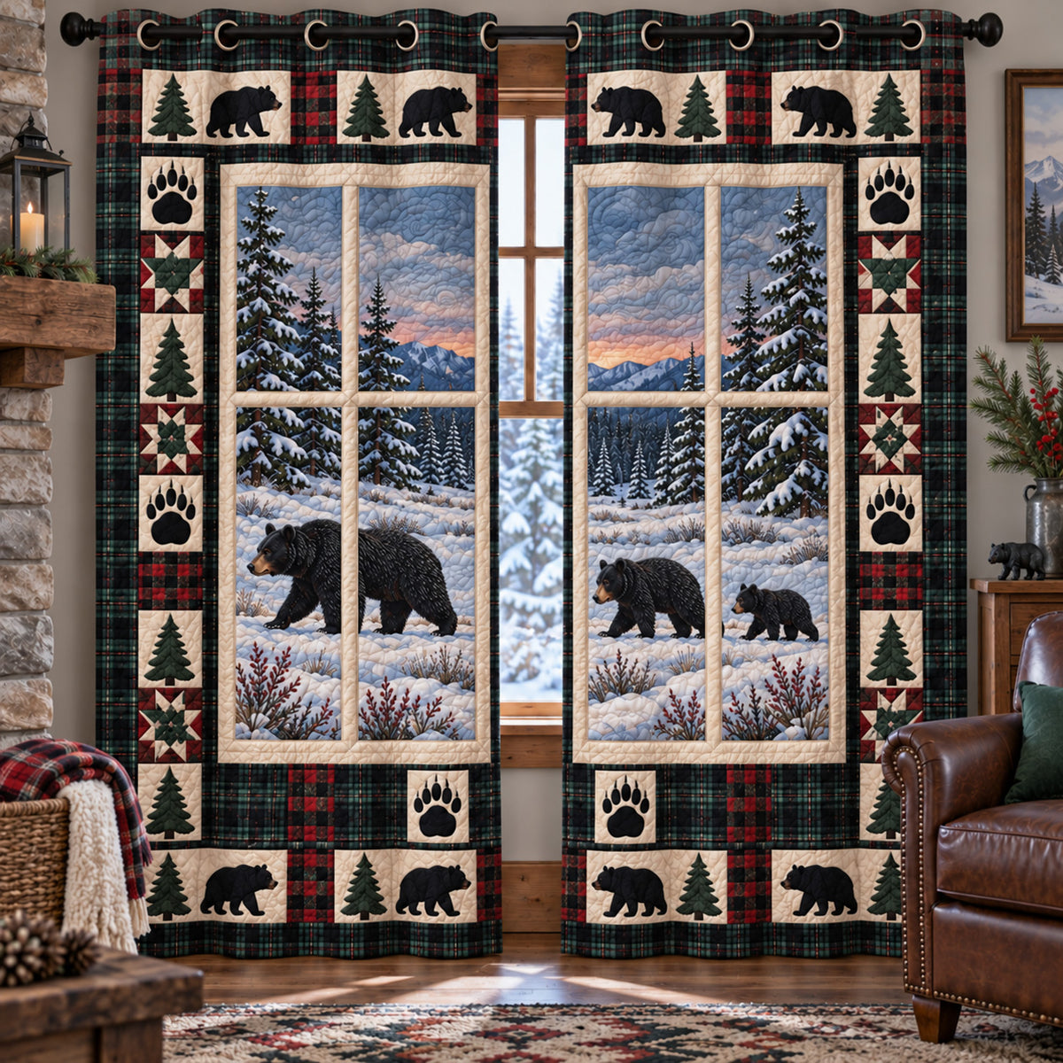 Snowy Wilderness Quilted Curtains SN0TV731