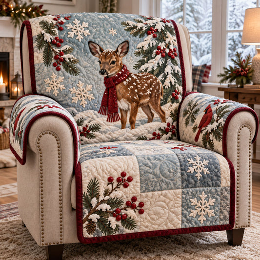 Snowy Woodland Magic Quilted Sofa Cover SN0PT1391