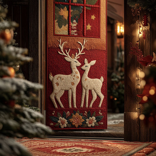 Snowy Woodland Pair Quilted Door Cover NCU0PT10544