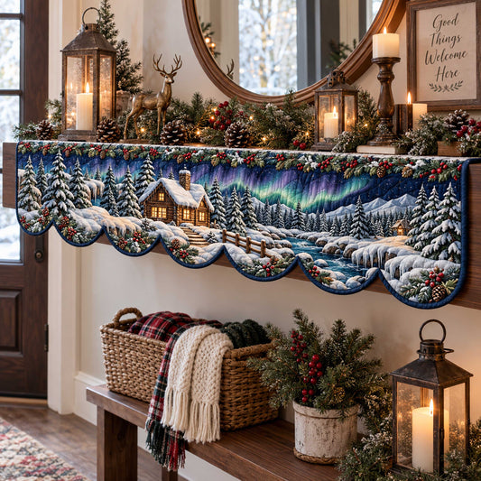 Snowy Woodland Quilted Mantel Scarf SN0TD521