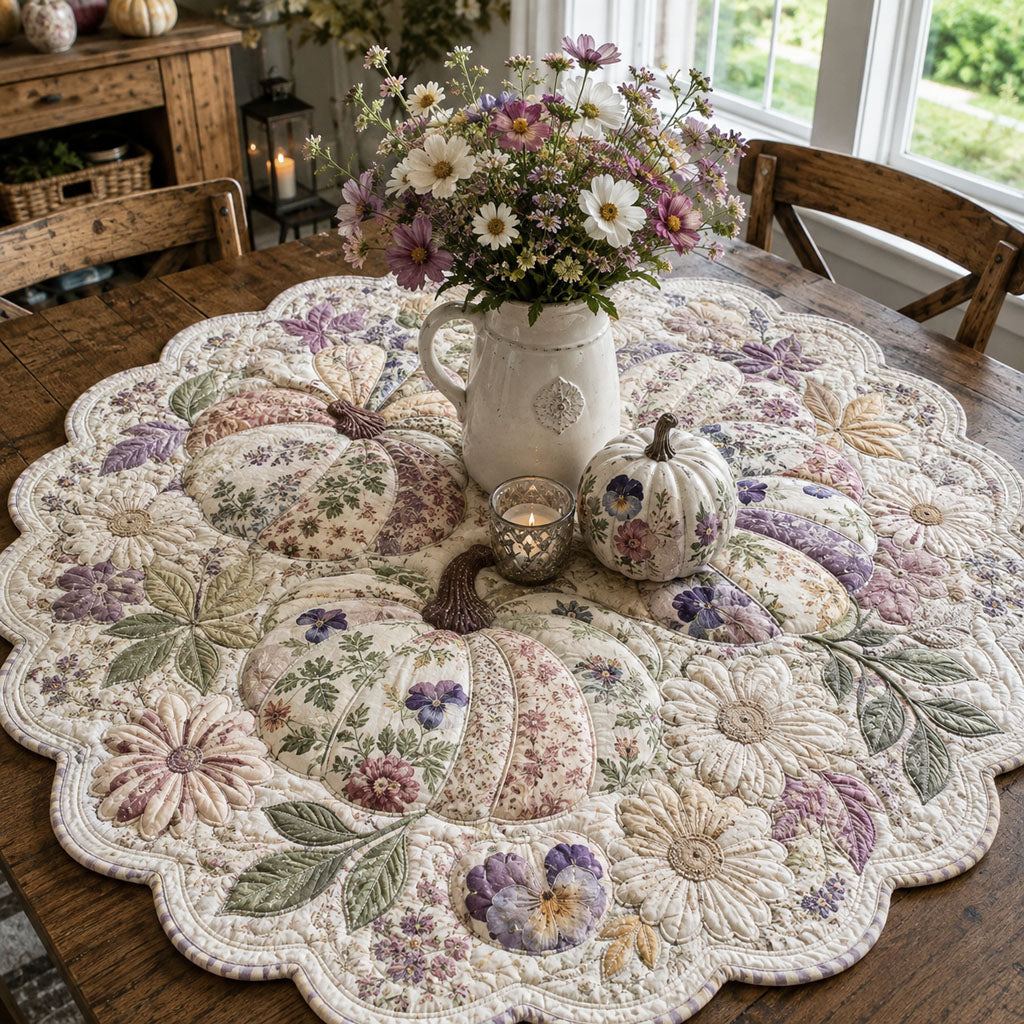 Soft Harvest Elegance Custom Shape Quilted Table Topper SN0PT635