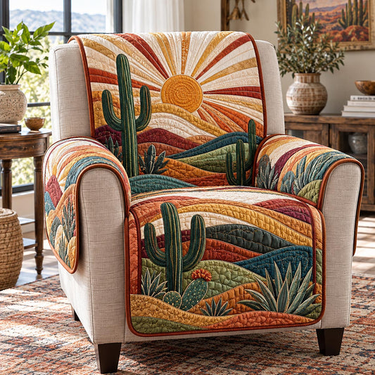 Southwest Sunrise Cactus Quilted Sofa Cover SN0DV1030