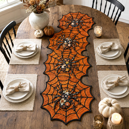 Spider Silk Custom Shape Quilted Table Runner SN0TV016