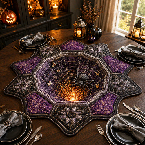 Spider Vortex Custom Shape Quilted Table Topper SN0TD292