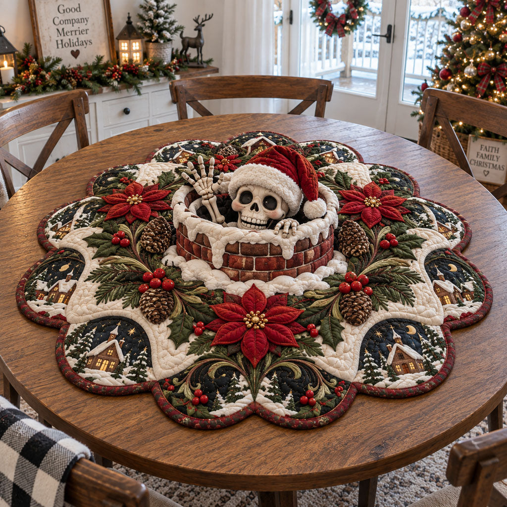Spooky Christmas Cheer Custom Shape Quilted Table Topper SN0PT1113