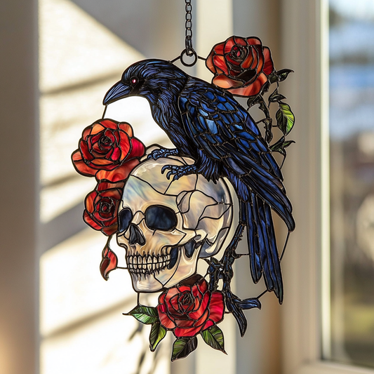 Spooky Graveyard Raven - Window Hanging Suncatcher NCU0PD116