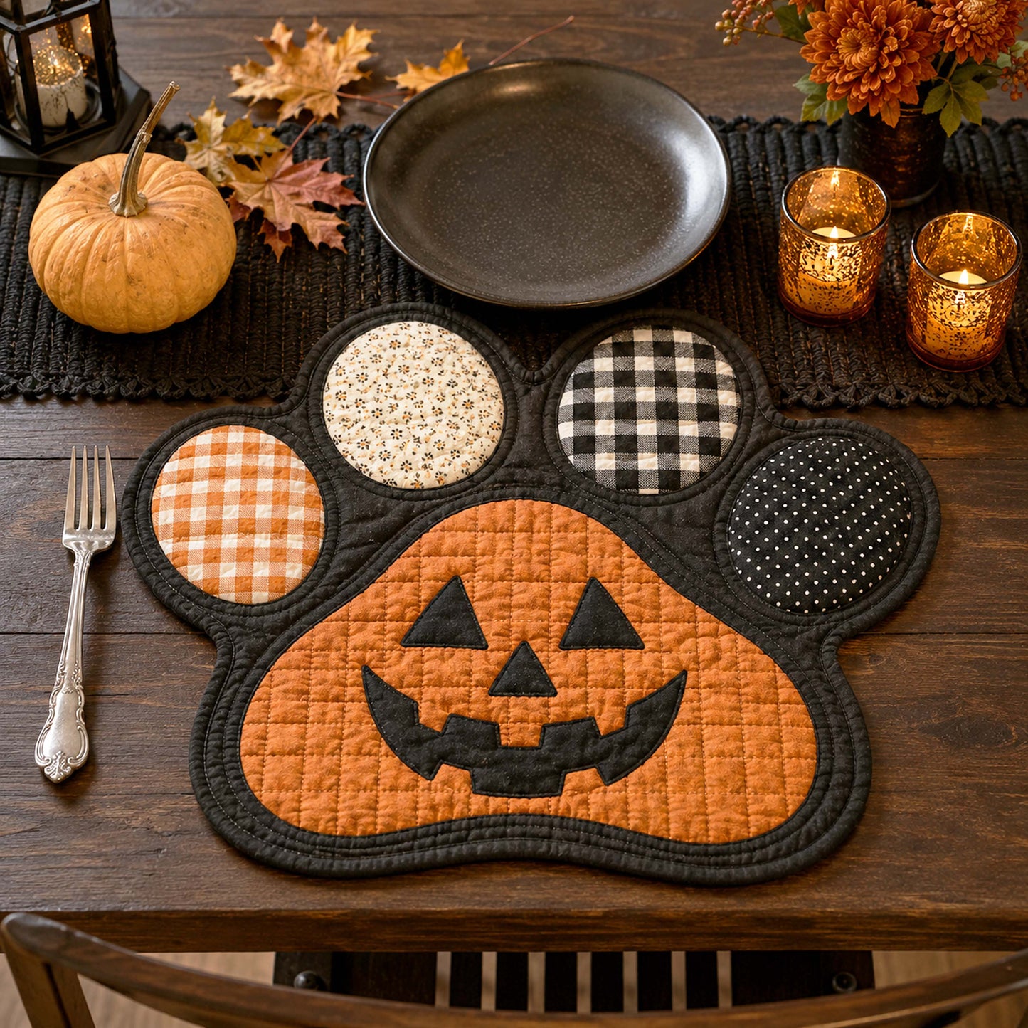 Spooky Paws Custom Shape Quilted Placemat SN0TD056
