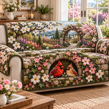 Spring Garden Archway Quilted Sofa Cover SN0TD1355