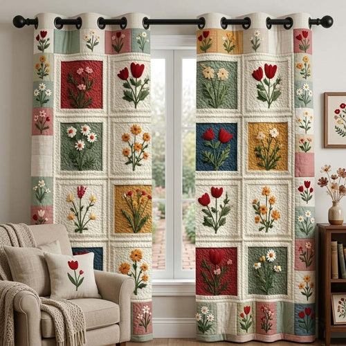 Spring Garden Quilted Curtains NCU0QQ331