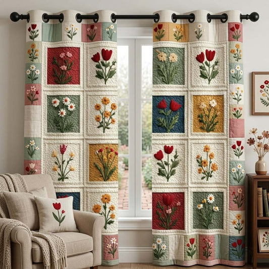 Spring Garden Quilted Curtains NCU0QQ331