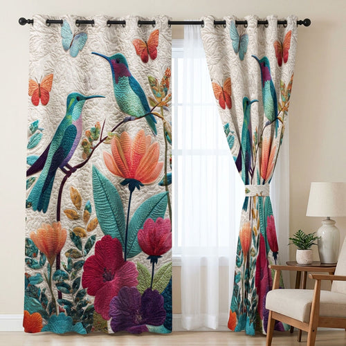 Spring Meadow Birds Quilted Curtains NCU0TN279