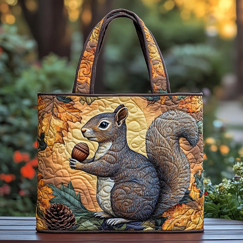 Squirrel Charm Quilted Tote Bag NCU0DK9284