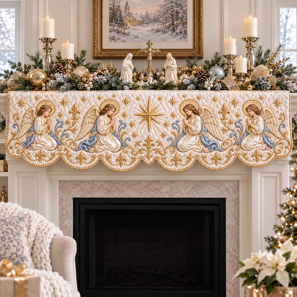 Star Angels Quilted Mantel Scarf SN0HH0944