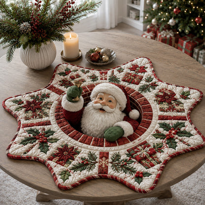 Star Santa Claus Custom Shape Quilted Table Topper SN0HH0041