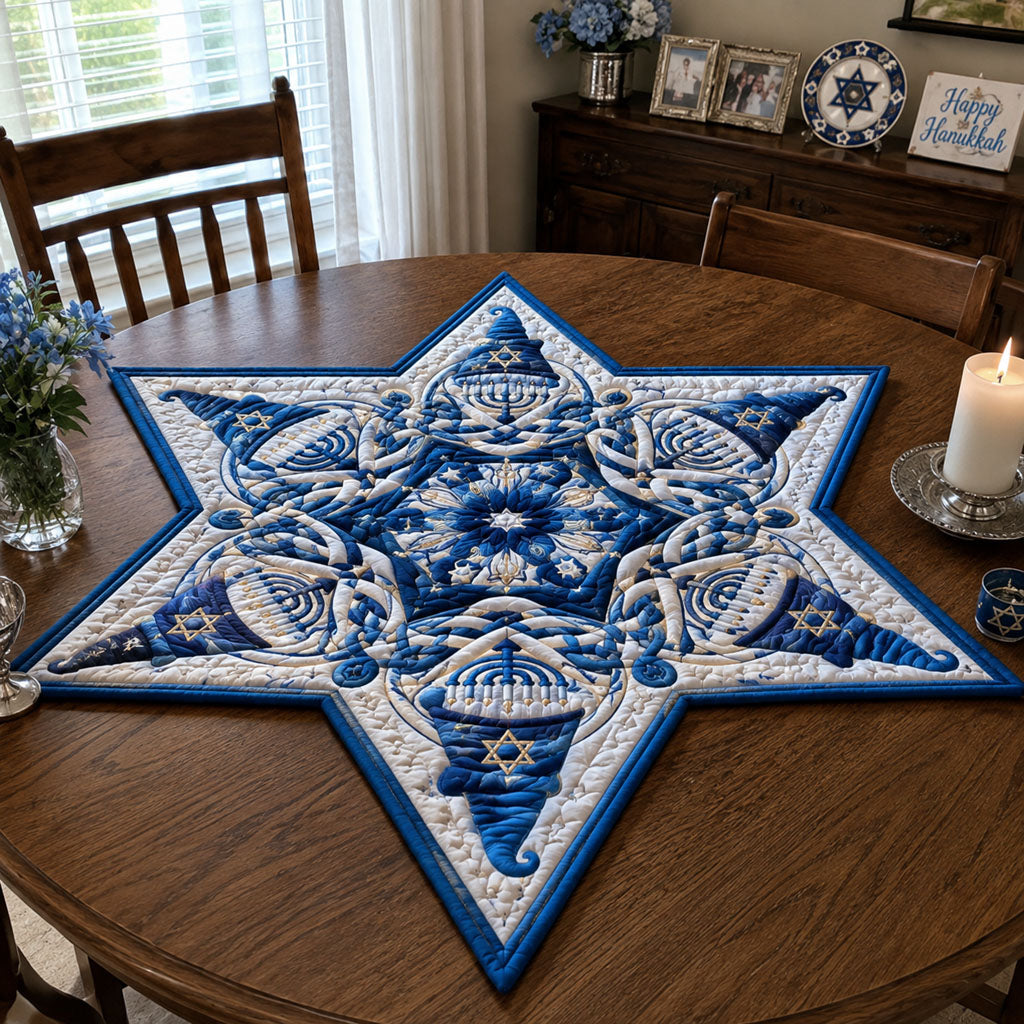 Star of Celebration Custom Shape Quilted Table Topper SN0PT796