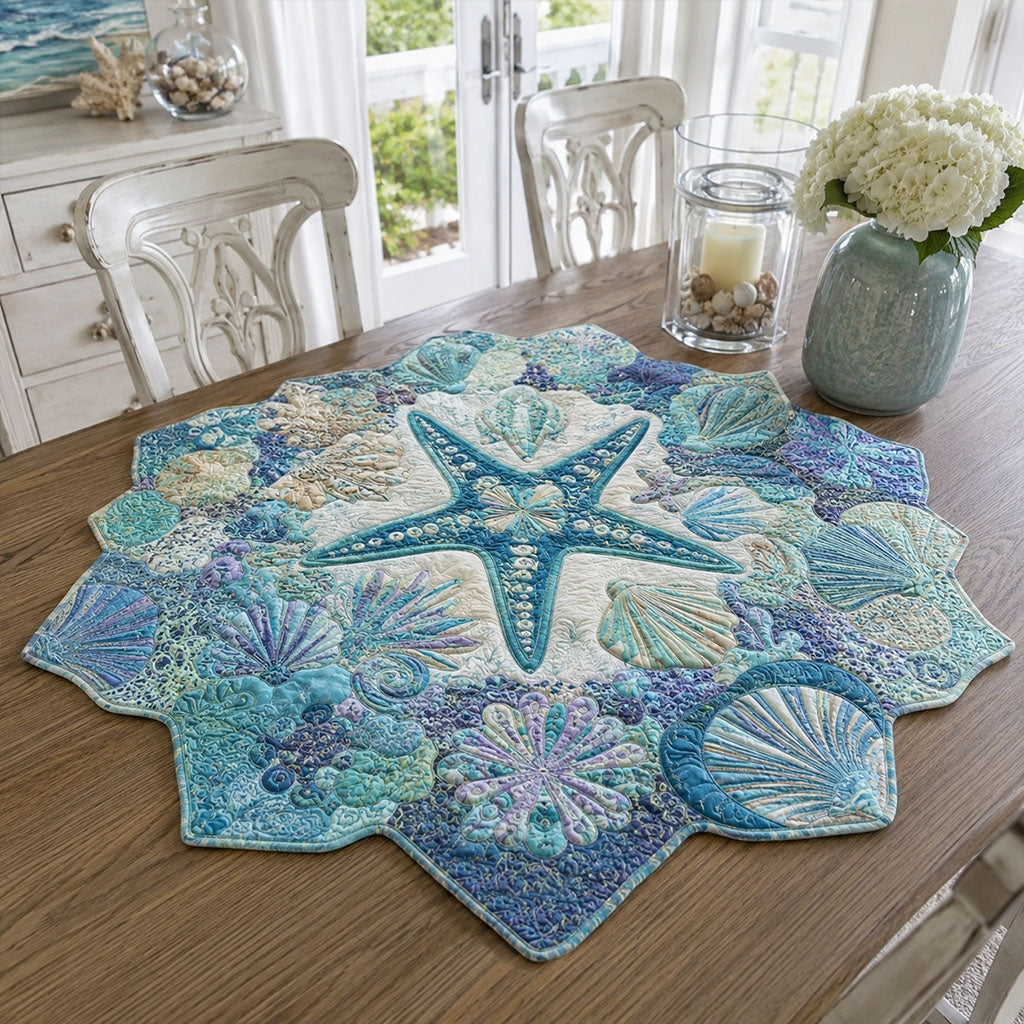 Starfish Haven Custom Shape Quilted Table Topper SN0PT899