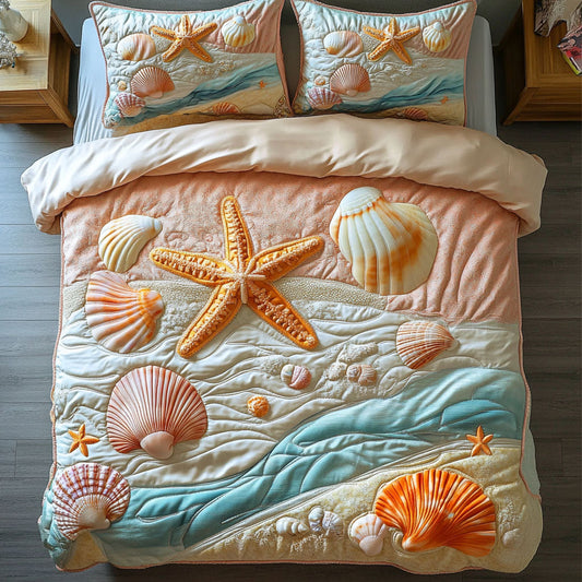 Starfish Serenity 3-Piece Quilted Bedding Set NCU0DK6012