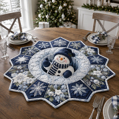 Starlight Starburst Snowman Custom Shape Quilted Table Topper SN0HH0127