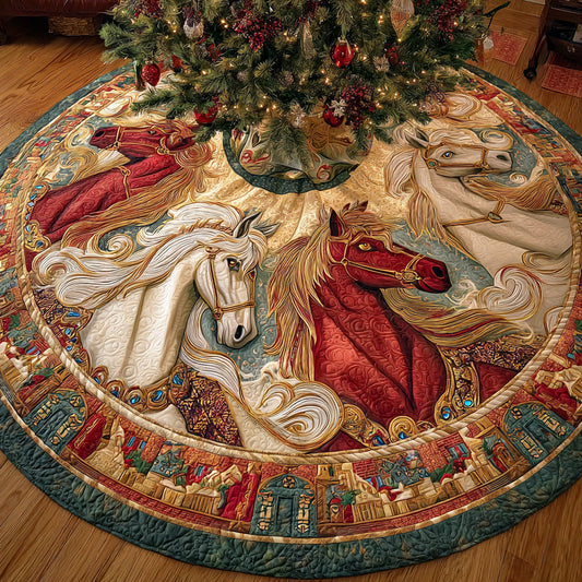Starlit Horse Haven Christmas Quilted Tree Skirt NCU0NTD794