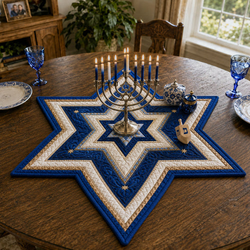 Starry Celebration Custom Shape Quilted Table Topper SN0PT799