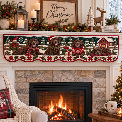 Starry Chocolate Labrador Quilted Mantel Scarf SN0HH0755