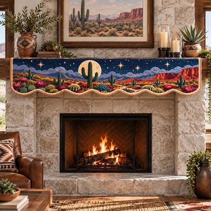 Starry Night Cactus Quilted Mantel Scarf SN0HH0979