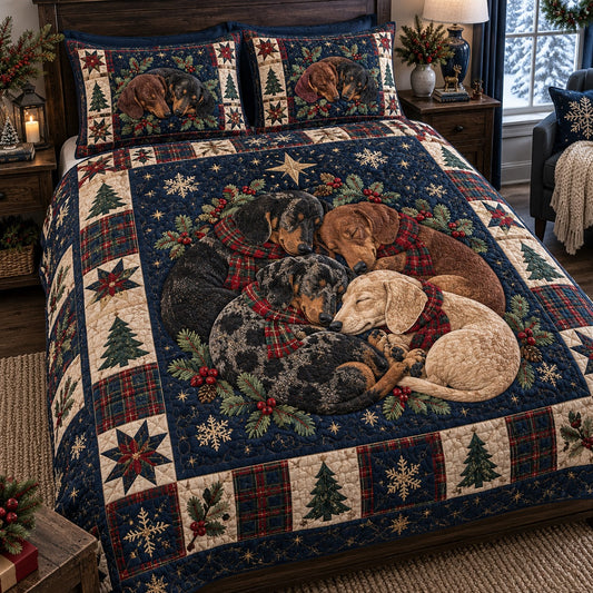 Starry Night Doxie Pack 3-Piece Quilted Bedding Set SN0TV899