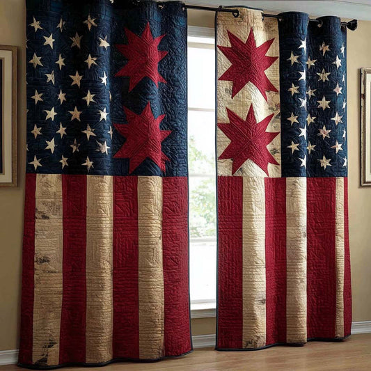 Stars Stripes Harmony Quilted Curtains NCU0QQ317