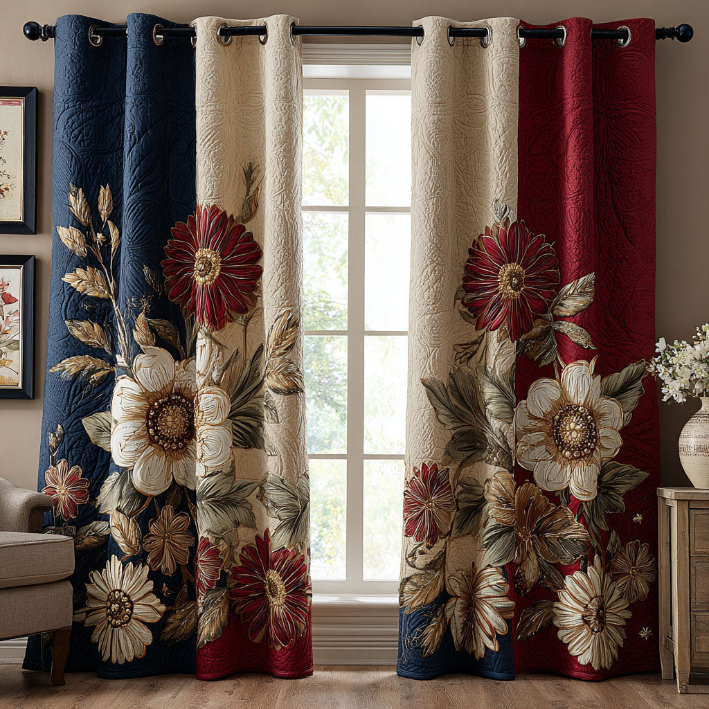 Stars and Petals Quilted Curtains NCU0TN249