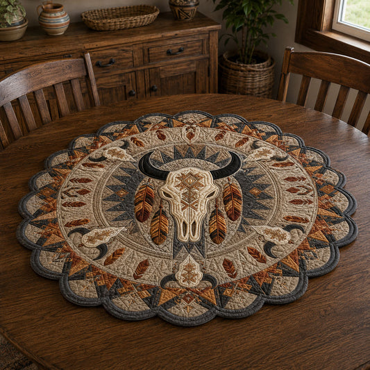 Steer Country Custom Shape Quilted Table Topper SN0PT818