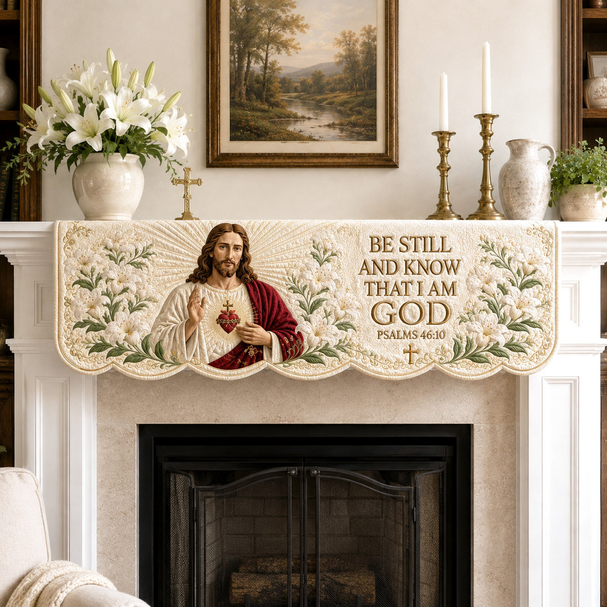 Stillness Prayer Quilted Mantel Scarf SN0TV235