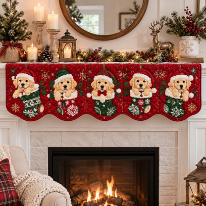 Stocking Golden Retriever Quilted Mantel Scarf SN0HH0400