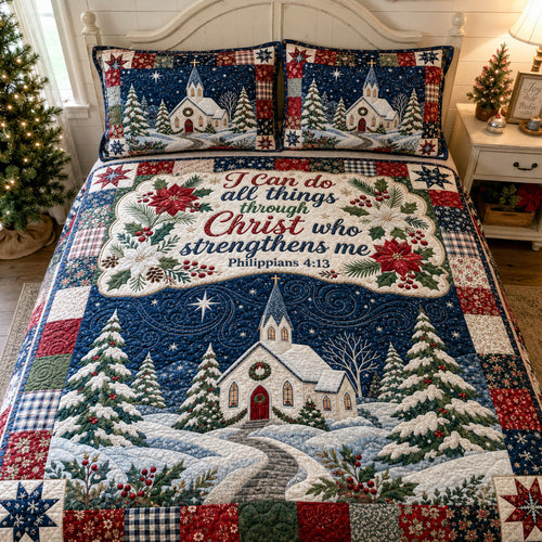 Strength Through Christ 3-Piece Quilted Bedding Set SN0PT426