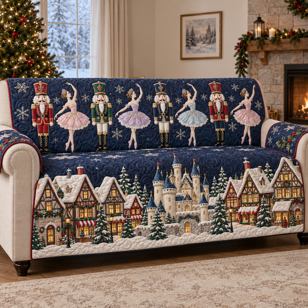 Sugarplum Wonderland Quilted Sofa Cover SN0TV892