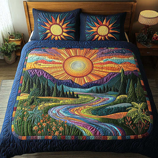 Sunbeam Serenity 3-Piece Quilted Bedding Set NCU0DK4312
