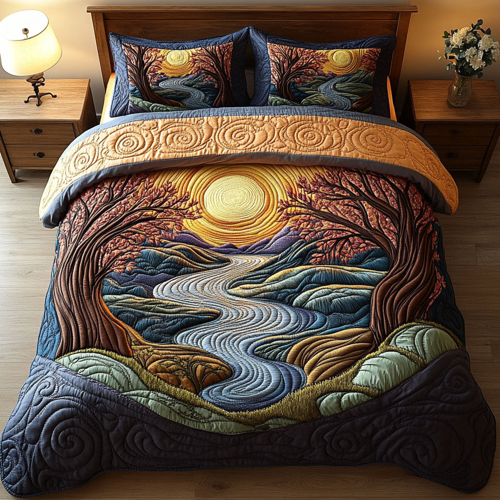 Sunbeam Serenity 3-Piece Quilted Bedding Set NCU0DV3296