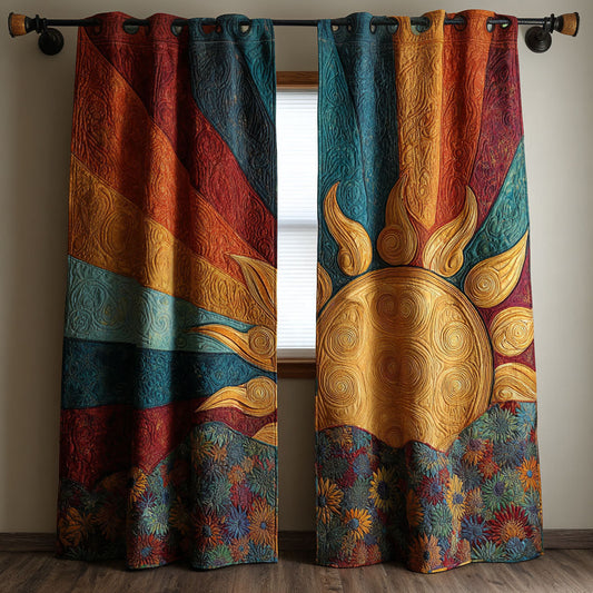 Sunburst Bloom Quilted Curtains NCU0KD027