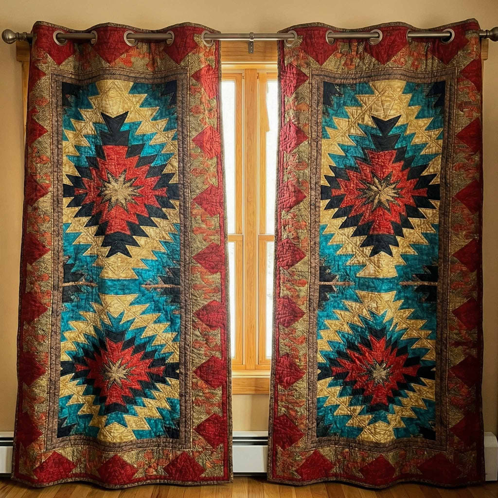 Sunburst Diamond Quilted Curtains NCU0DX055