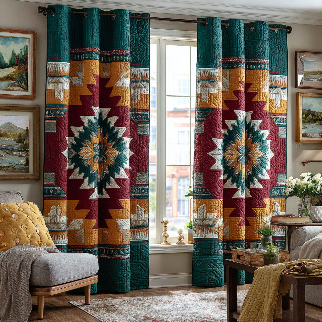 Sunburst Mesa Star Quilted Curtains NCU0DH882