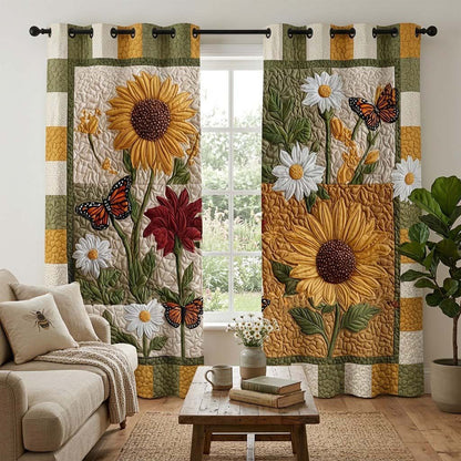 Sunflower Breeze Quilted Curtains NCU0QQ341