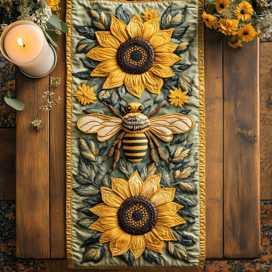 Sunflower Buzz Quilted Table Runner NCU0NVH499