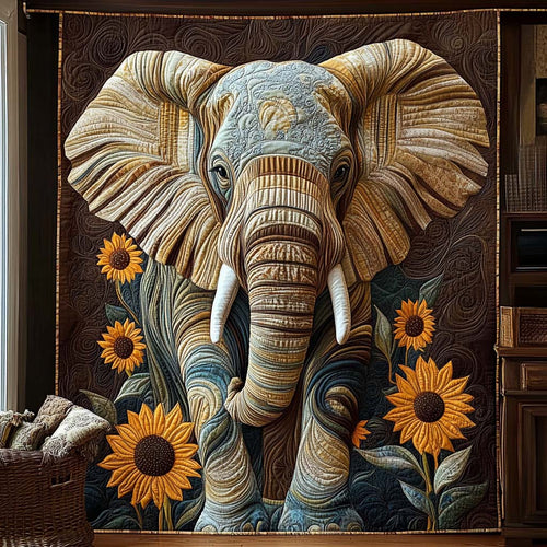 Sunflower Elephant Quilted Blanket NCU0DV1109