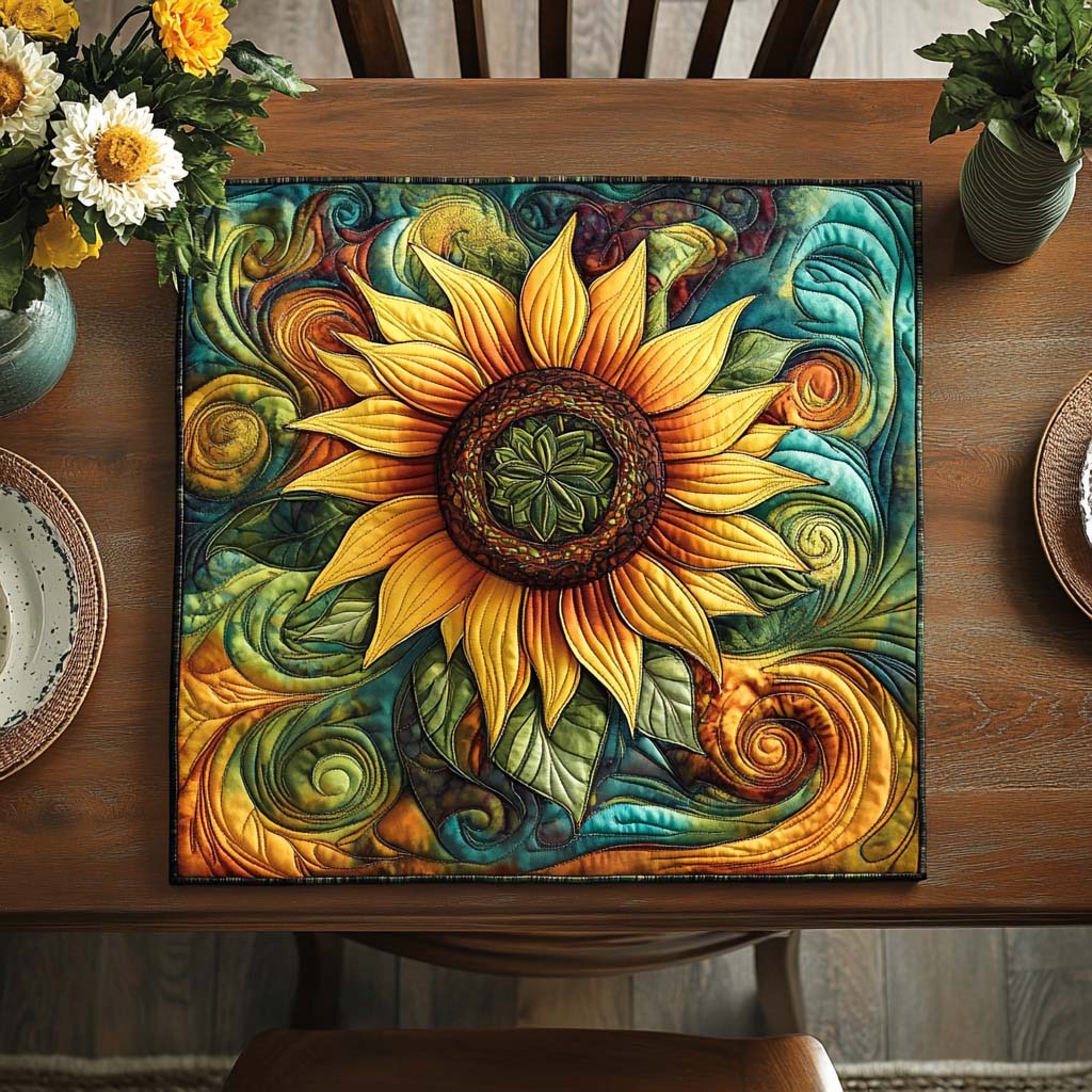 Sunflower Field Quilted Table Topper NCU0DDK627