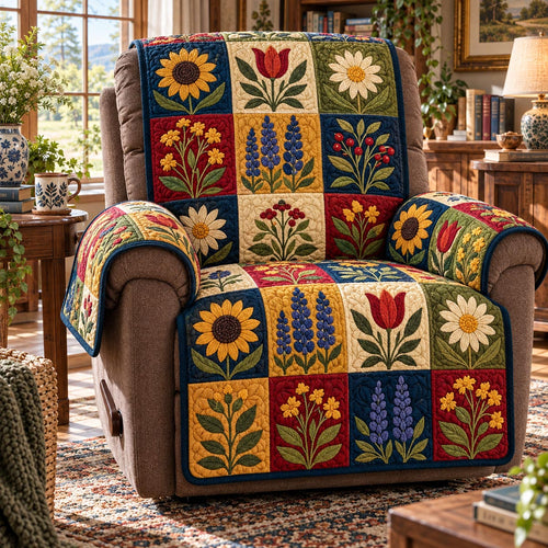 Sunflower Folk Garden Quilted Sofa Cover SN0DV1083